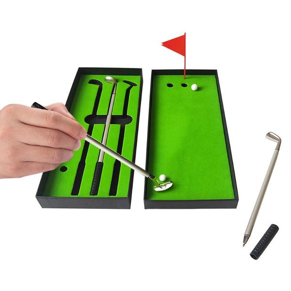 

deskgolf pen toy set portable tableballpoint flag mini board games kids gifts with 3 pens 2 balls 1 complete of clubs