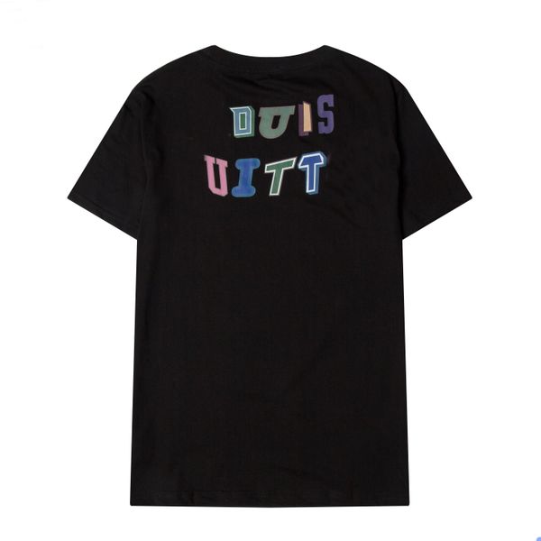 

ss summer short-sleeved t-shirt men's tide brand fashion front and back letter geometric pattern casual loose short paragraph, White;black