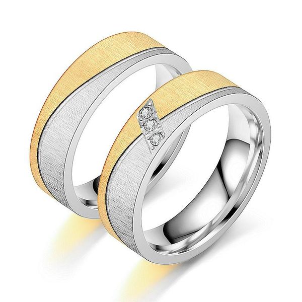 

cluster rings ramos for women man wedding ring 316l stainless steel crystal anti-allergy engagement gift, Golden;silver