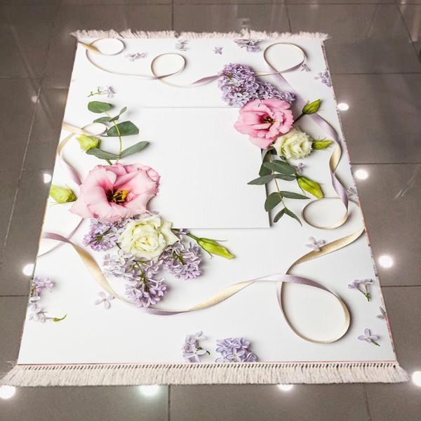 

carpets else gray pink flowers green leaves floral frames 3d print microfiber anti slip back washable decorative kilim area rug carpet