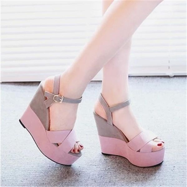 

fashion shoes woman sandals high heels women flat casual summer genuine platform, Black