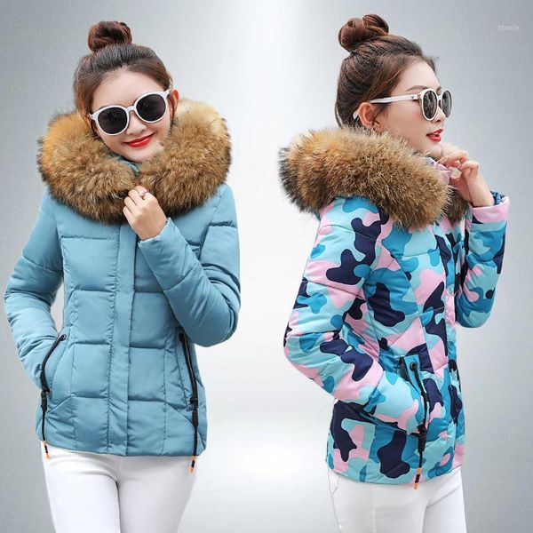 

women's down & parkas winter hooded parka coat 2021 women cotton jacket ladies warm slim cotton-padded coats female short overcoat, Black