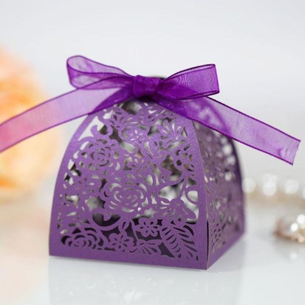 

gift wrap 20/50pcs laser cut flower wedding dragee candy box favors and gifts bonbonniere wrapping blue bags