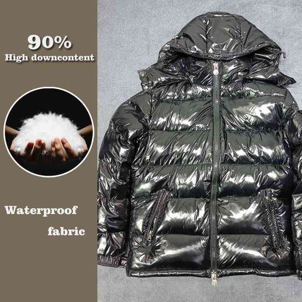 

m family mengjia maya down jacket 2021 white duck off-season thickened short men's bread, Black
