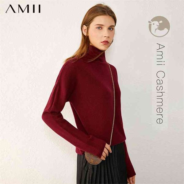 

minimalism autumn winter sweaters for women fasion wool&cashmere100% solid turtleneck sweater women's sweater 12070542 210527, White