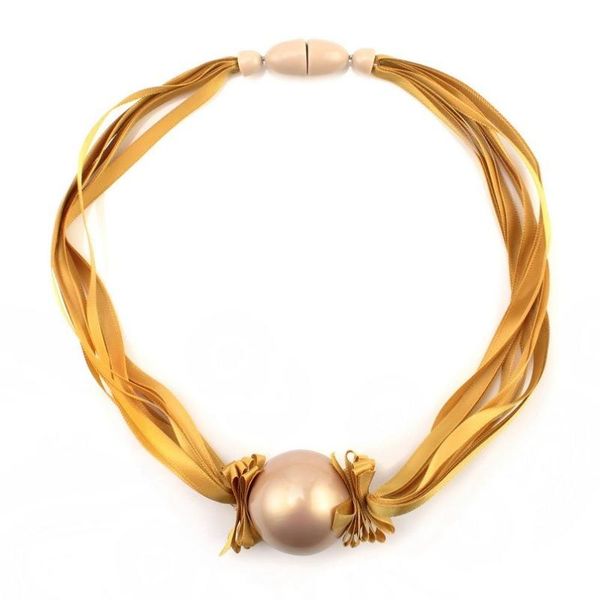 

bib multi layers rope chain big simulated pearl bead pendant necklace for women florate brand handmade party fashion jewelry necklaces, Silver