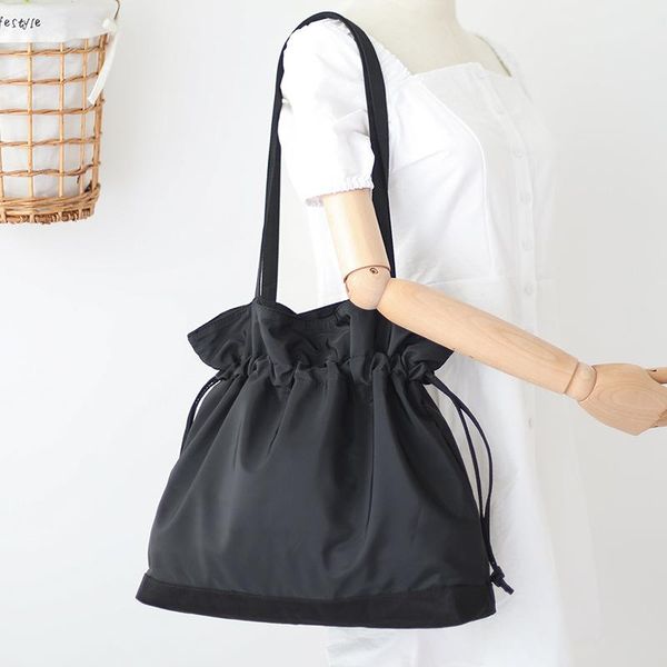 

evening bags women bag female oxford cloth drawstring shoulder solid color messenger large capacity shopper beam mouth handbags