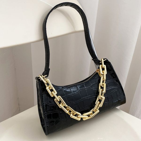 

women clutch chic small shoulder bag leather handbags for women gold thick chain shoulder purse fashion bags womens brand mmm