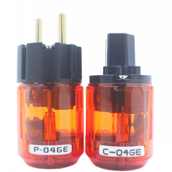 

smart power plugs hifi p-046e 24k gold plated schuko eu male plug c-046e iec connector hi-end audio