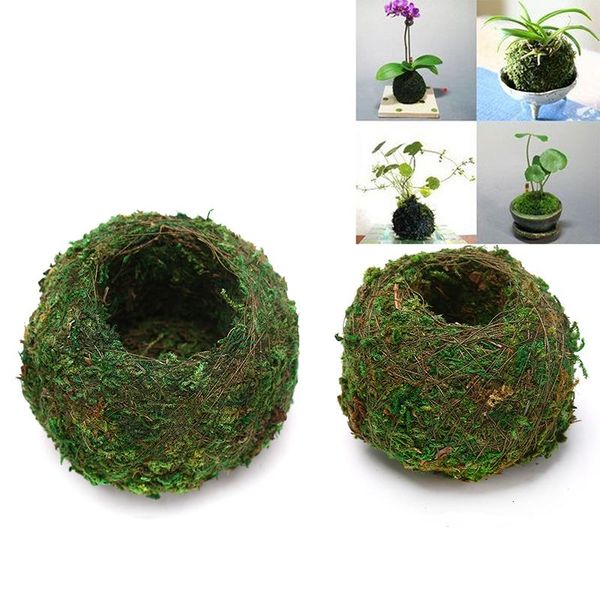 

planters & pots 6/9cm green moss ball flower pot bonsai holder for garden home decorations plant table decoration