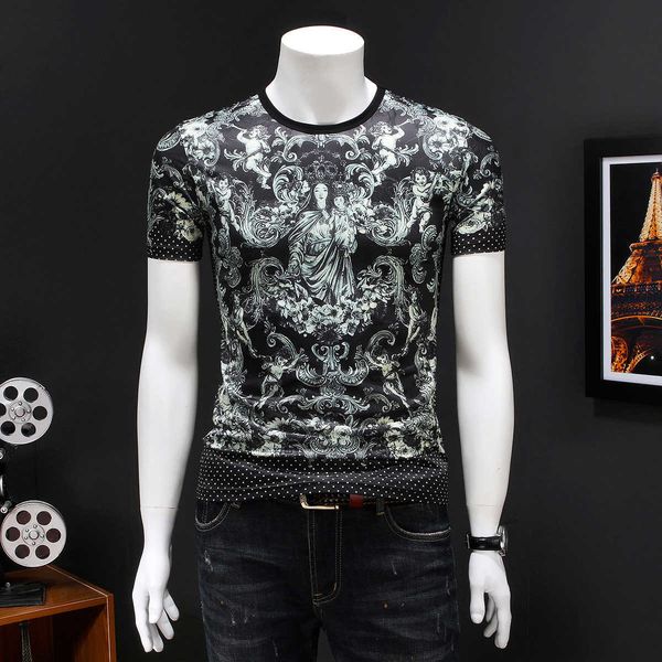 

summer men tshirt camiseta hombre fashion short sleeve 3d print streetwear t shirt men clothing camiseta big size 5xl 210527, White;black