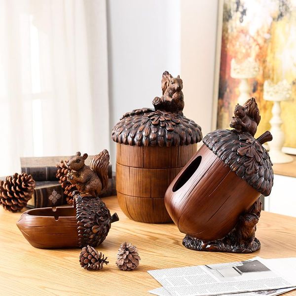 

tissue boxes & napkins american art retro squirrel drawer tray simple home resin animal living room dining table roll paper tube nordic deco
