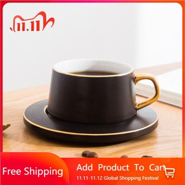 

afternoon tea cup ceramic coffee custom retro creative gold and saucer european set mugs