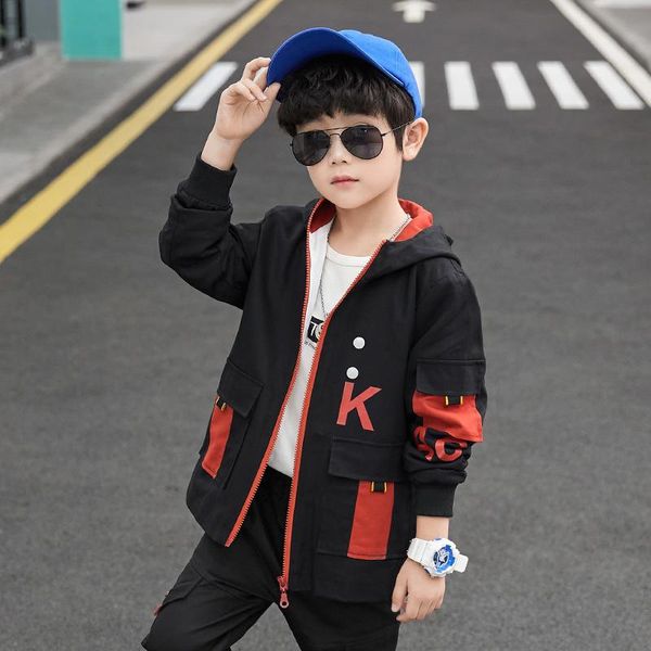 

jackets hooded spring autumn boy coat overcoat kids costume teenage gift children clothes plus size, Blue;gray