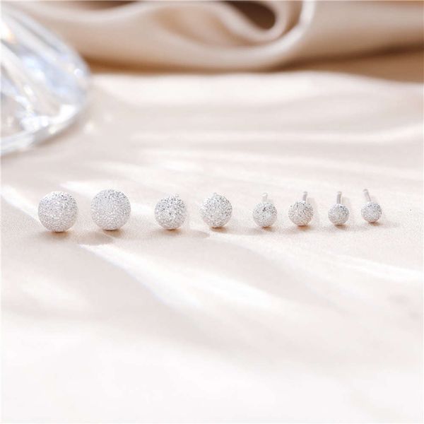 

sterling round bead earrings temperament small bean simple round ball earrings