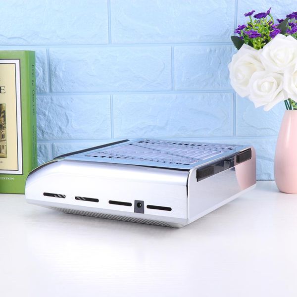 

nail art equipment 1pc professional 80w dust collector vacuum cleaner no-spilling filter device with uk plug (white), Silver