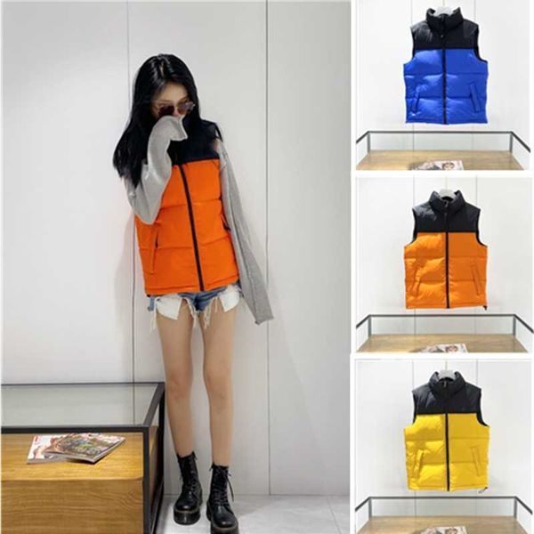 

the designer men winter down tactical vest classic feather jackets casual vests coat north puffer zip-up outdoor blazer, Black