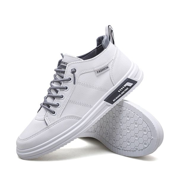 Hotsale Mid-Top Sports Correndo Sapatos Masculinos Moda Preto Cinza Bege Tendência Jovens