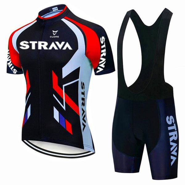 

strava cycling jersey set summer breathable team racing sport mtb bicycle clothes bike bib shorts mens clothing sets, Black;blue