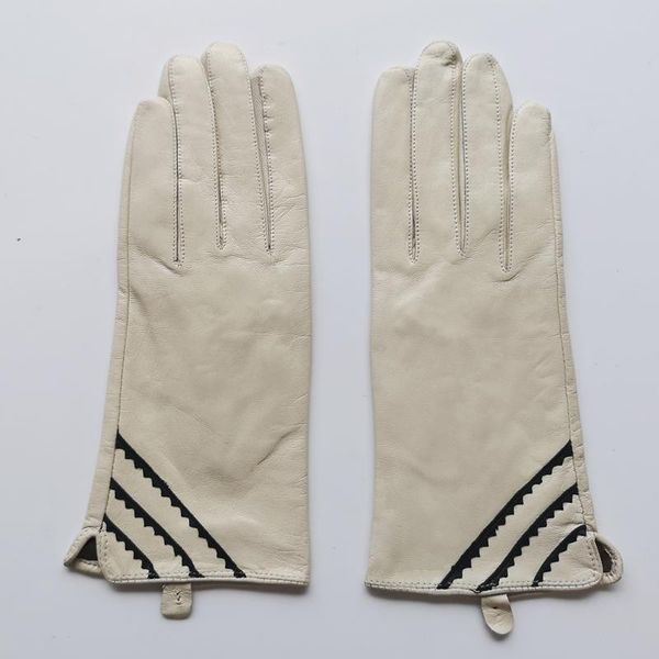 

five fingers gloves gours genuine leather for women winter keep warm beige real goatskin super discount clearance sale kcl, Blue;gray