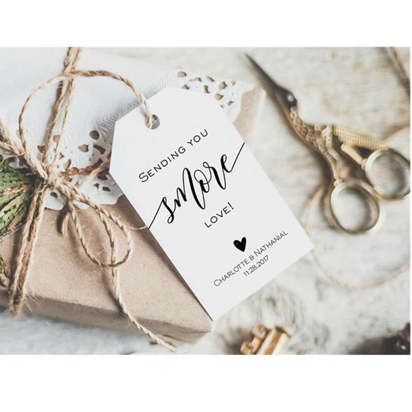 

greeting cards custom wedding favor tag sending you smore love personalized tags