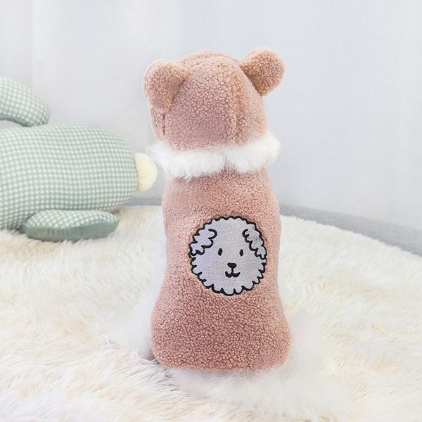 

product hooded embroidered pet fleece dog clothing two-legged pink apparel