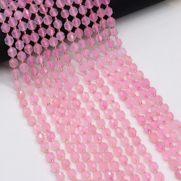 

other natural round faceted rose quartzs stone spacer beads for jewelry making bracelet necklace accessories women gifts size 6mm