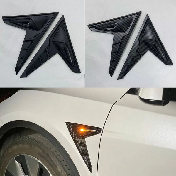 

carbon fiber side camera flank fender cover trim for tesla model 3 y 2020-2021