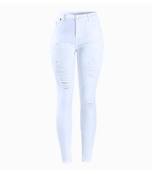 

women's jeans size white distressed curvy women`s mid high waist stretch denim pants ripped skinny for woman jean, Blue