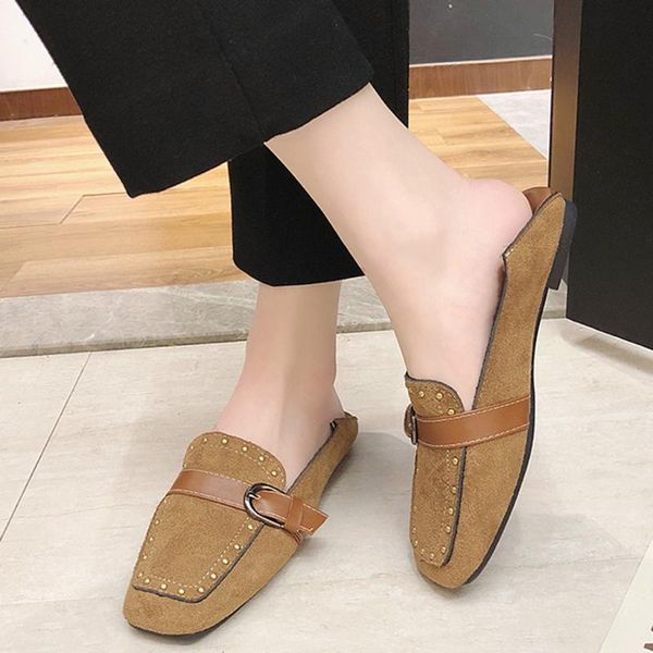 

dress shoes women belt buckle casual slip on square retro autumn ankle boot 2021 womens heels #3, Black