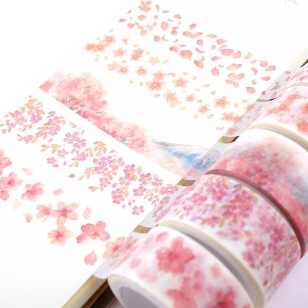 

gift wrap japan pink sakura wahi tape scrapbooking material junk journal flower stickers diy hobby decorative card making craft stationery