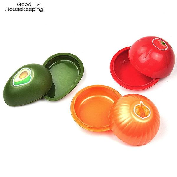 

storage bottles & jars cute kitchen vegetable fruits crisper food containers onion tomatoes avocado shaped plastic fresh box case