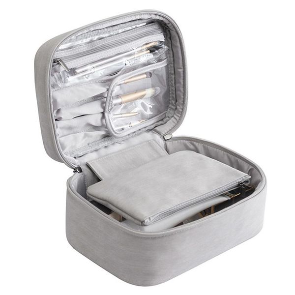 

cosmetic bags & cases travel makeup bag organizer with brush holder portable for purse toiletry make up woman girls