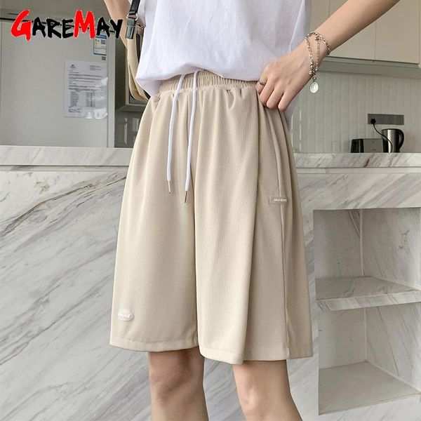 Frauen Shorts 2021 Sommer Frauen Casual Eis Seide Plus Größe Hohe Taille Spitze Weiche Lose Jogginghose Grundlegende Kurze