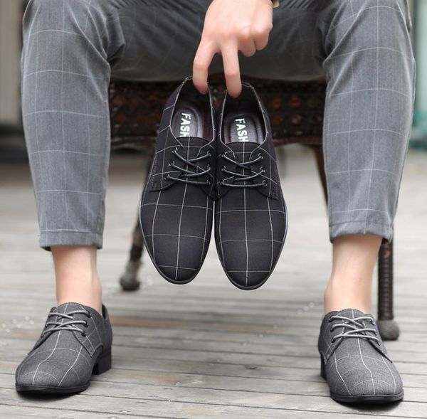 

fashion slip on men designer dress shoes oxfords business works boots classic leather men's suits casual party shoe plus size 38-48, Black