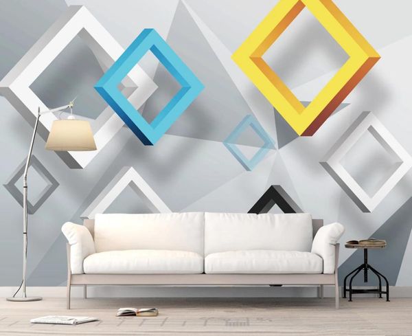 Индивидуальные обои для стен 3d стерео современный минималистский абстрактный геометрические обои диван спальня фон стена стены