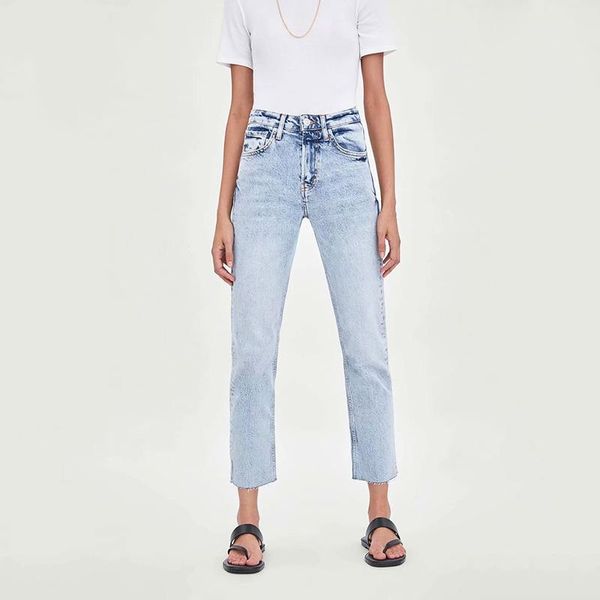 

women boyfriend jeans fashion korean style blue tassel washed push up denim waist elastic femme women's