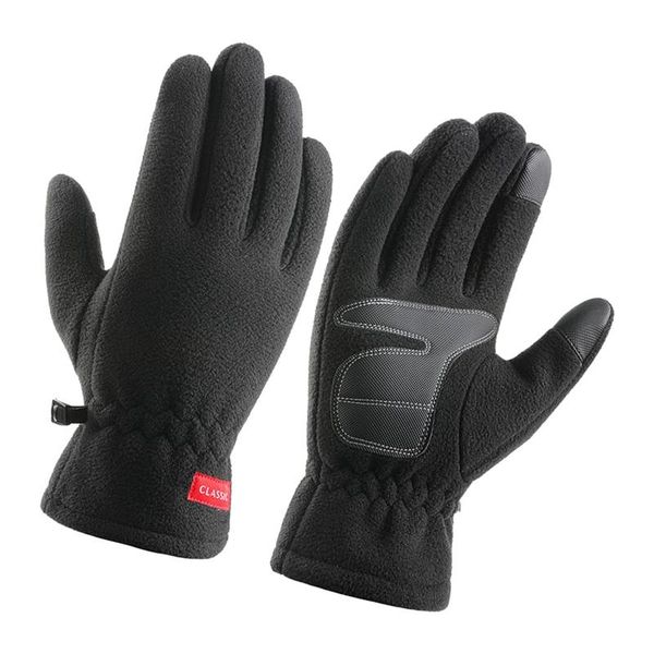 

cycling gloves bike touch screen full finger ski sport outdoor running, Black