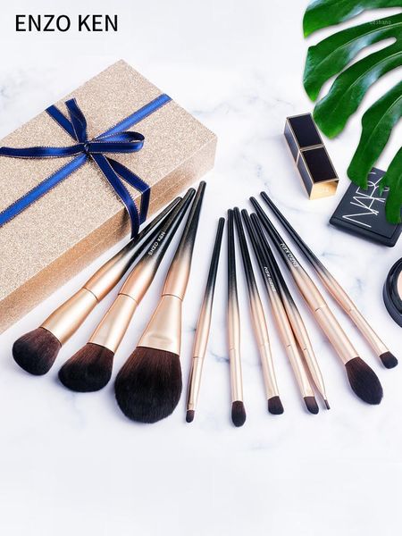 

makeup brushes set merry christmas gift for women enzo ken 10pcs synthetic blush brush powder professional1