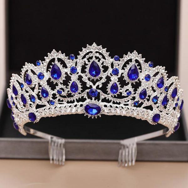 

hair clips & barrettes bridal crown headband luxury atmosphere rhinestone with comb wedding hiar accessories for women baroque headdress, Golden;silver