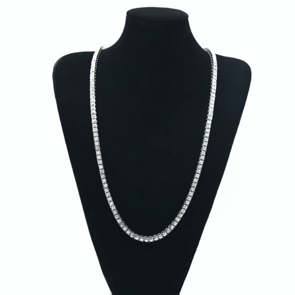 

14k plated gold men necklaces iced out 1 row diamond tennis chain hiphop necklace bling bling steampunk necklaces, Silver