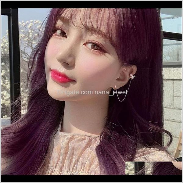 

jewelry1 pcs korean 925 sterling sier tassel butterfly statement stud earrings for women wedding jewelry pendientes eh14151 drop delivery 20, Golden;silver