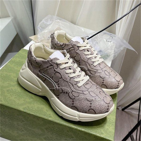 

designer rhyton vintage sneakers men women multicolor casual shoes brand platform daddy sneaker chaussures ladies luxurys runner urshoeszone, Black