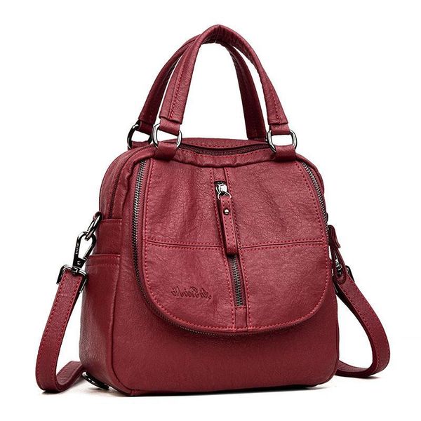 

single shoulder korean bag three-purpose handbag multifunctional style women fashion middle-aged backpack messenger casual temperament tadd