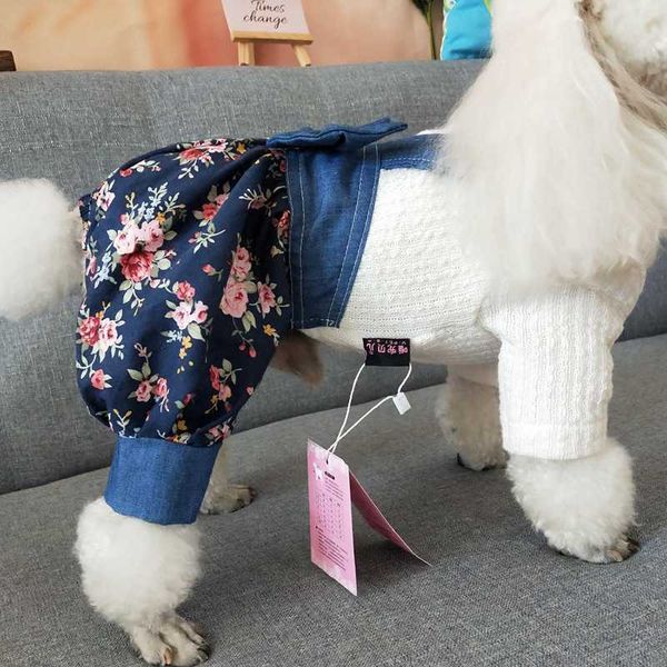 Hundekleid Jumpuit Pullover mit großer Schleife Haustier Welpe Faltenrock Hundekleidung für kleine Hunde Chihuahua Laterne Shorts Mantel Perro 211007