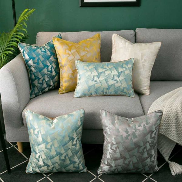 

cushion/decorative pillow light luxury jacquard cushion cover yellow blue gray abstract geometric decorative pillows home el sofa bed back p
