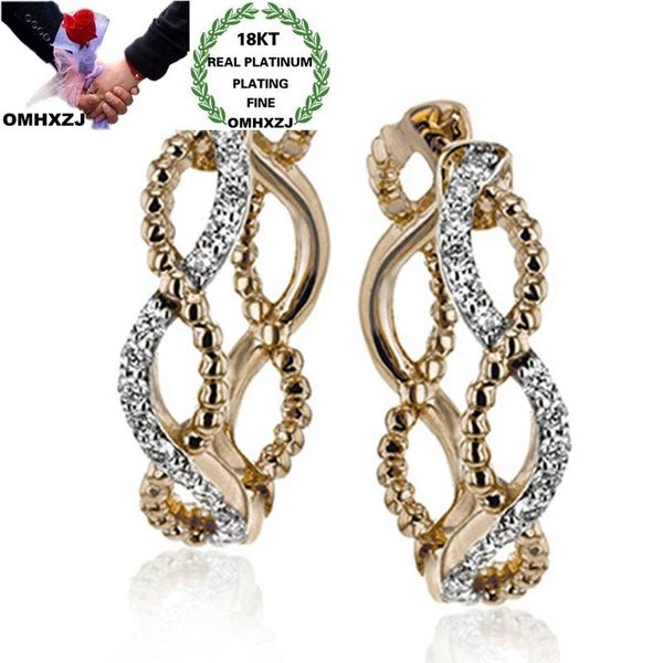 

wholesale ea634 european fashion woman girl party birthday wedding gift round zircon 18kt rose white gold hoop earrings & huggie, Golden;silver