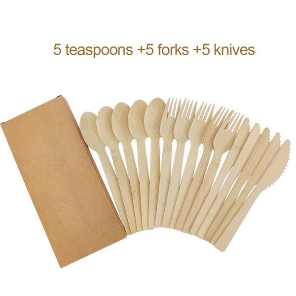 

disposable bamboo cutlery set with eco box dinnerware sets