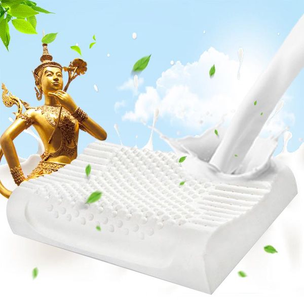 

pillow natural latex neck bedding pillows sleeping health care orthopedic cervical massage cushion release pain