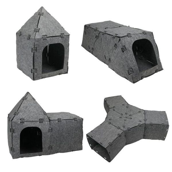 

small animal supplies diy cat house tunnel pet bed multifunctional washable felt nest hamster cage accessories